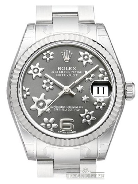 Rolex Datejust 31, Rhodium floral