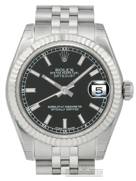 Rolex Datejust 31, Sort