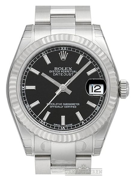 Rolex Datejust 31, Sort