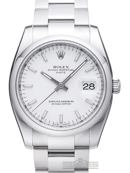 Rolex Oyster Perpetual Date 34, Hvid
