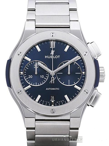 Hublot Classic Fusion Blue Chronograph Titanium Bracelet